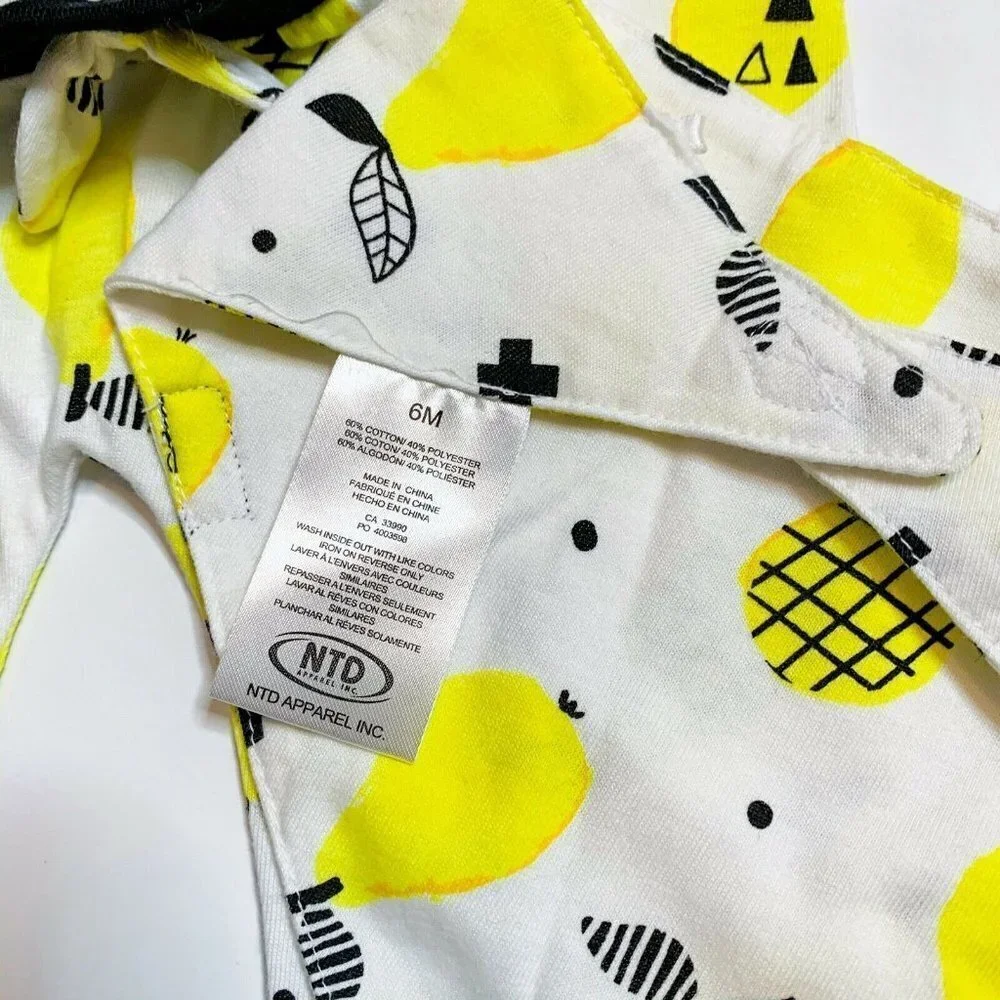 Mini Heroes Outfit‎ Baby Girl 6M 3 Piece I EAT LOCAL Yellow Black Set